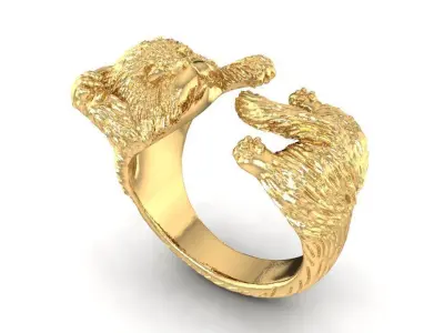 Luxury Sculpted Cat Open Ring  1752 3D print model