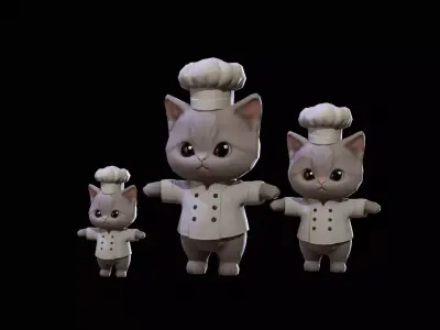 Cat4Pack2 Low-poly 3D model