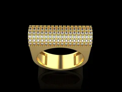 signet ring with gems model 650 3D print model