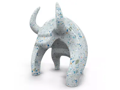 Bull figurine Low-poly 3D model