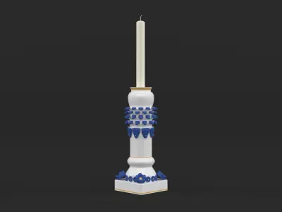 Candlestick with candle 3D model