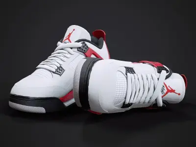 Air Jordan4-retro sneaker-v2 Low-poly 3D model