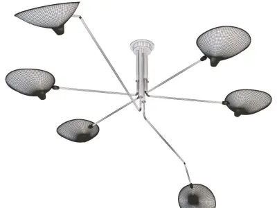 Serge Mouille chandelie 6 arms 3D model