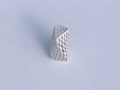 Vase twist curved tipping triangle with bubble grid lattice 3D print model