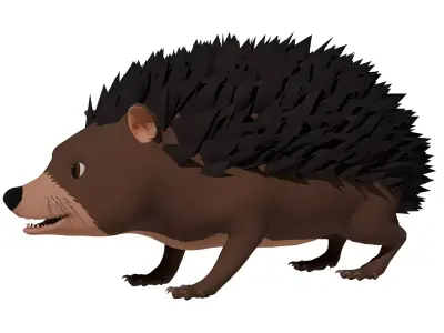 Cartoon Hedgehog Low-poly 3D model