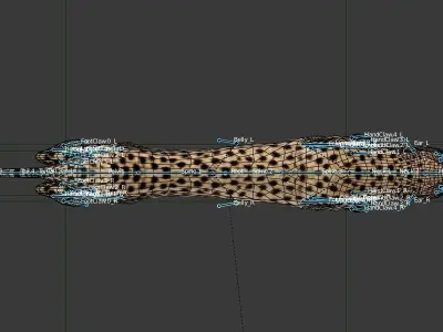 Cheetah running Low-poly 3D model