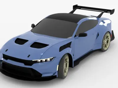 Mustang GTD Low-poly 3D model
