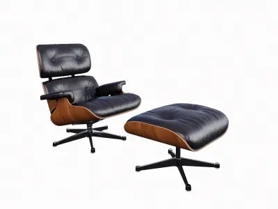 Eames Style Lounge Chair and Ottoman 3D model