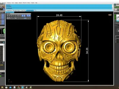 Luxury Skull Mens Ring  4057 3D print model