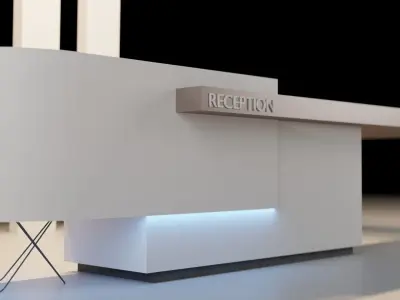 Reception counder 3D model