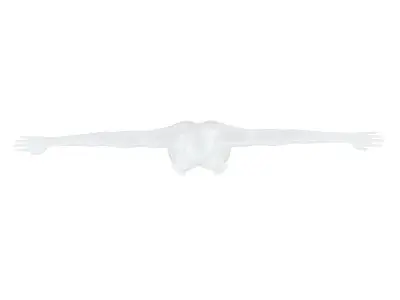 Female faceless mannequin in T-pose 3D model