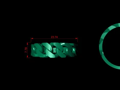 11 size Cuban chain link  3D print model