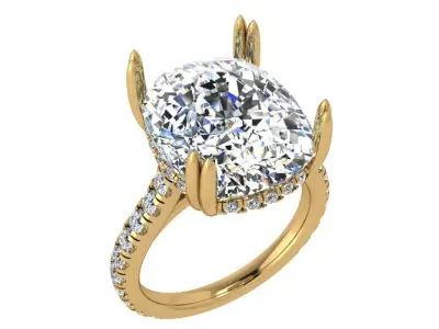 Cushion Diamond Ring 3714 3D print model