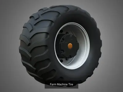 Industrial Wheels and Tires  4 in 1 3D Model Pack