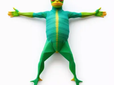 Vibrant Gecko Character model pack Low-poly 3D model