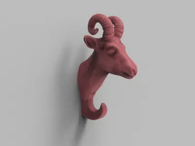 Goat Wall Hook 3D print model