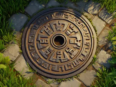 Stylized Manholes 3D model