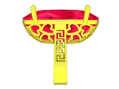 A7236 Big Oval Diamond Women Fashion Ring 3D Model 3D print model