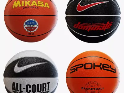 Basketball ball set 004 3D model