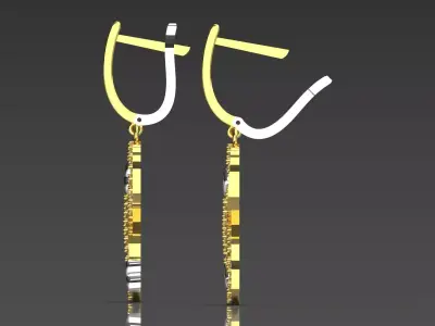 Luxury Two-tone Gold Earrings Infinity Design Model je0111 3D print model