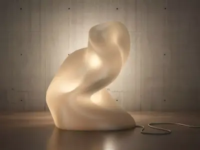 lighting 3d print model table lamp with sculpture 3D model