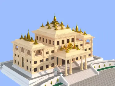Southeast Asian - style teaching building 3D model