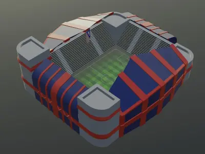Football Stadium - Atletico Madrid Low-poly 3D model