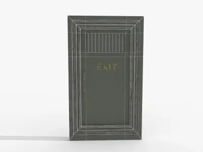 Low poly Metal Door Free low-poly 3D model