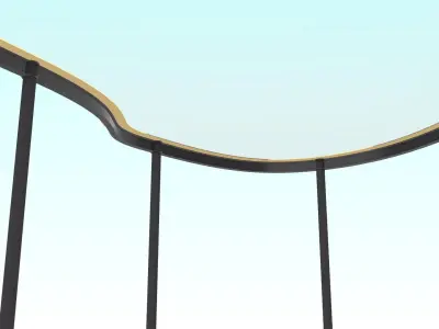 Curved steel-framed building 3D model