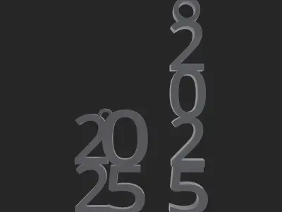 happynew year 2025 decor  3D print model