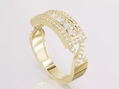 Jewelry Diamond Ring Model RG61 Free 3D print model