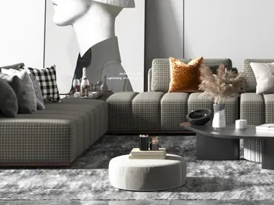 Style Modern Living Room Luxury 3D model
