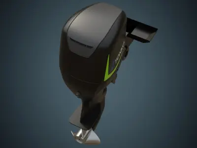 Outboard Motor 1A Low-poly 3D model