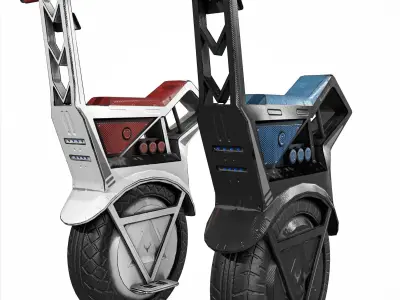 Sci Fi Electric Scooter Low-poly 3D model