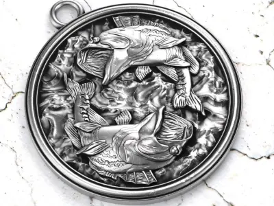 fish-pendant 3D print model