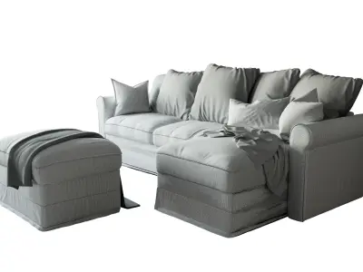 Green Scandinavian Sofa by IKEA 3D model