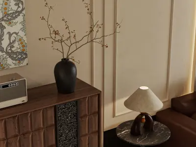 luxury living room dining room interior scenes 09 3D model