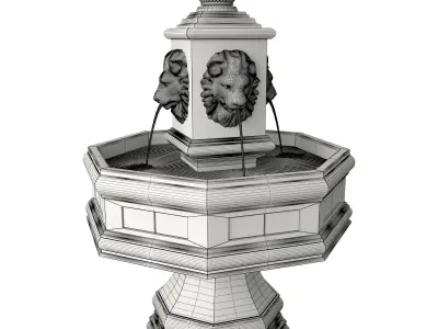 Classic Lion Fountain 3D model
