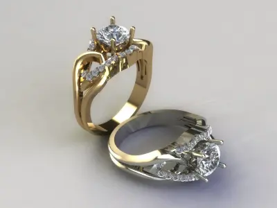 women diamond ring  3D print model