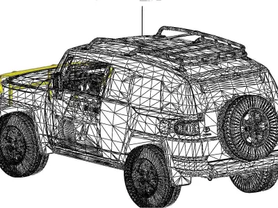 DIY Toyota FJ Cruiser front headlights Guard armor drawings  DFM 3D model