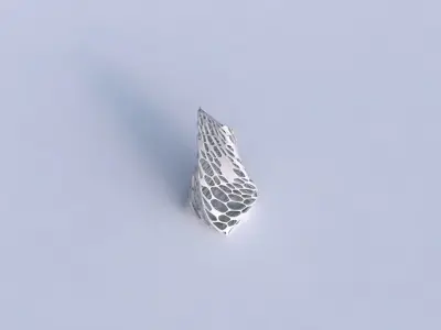 Vase twisted top bent quadratic with twisted dense organic la... 3D print model