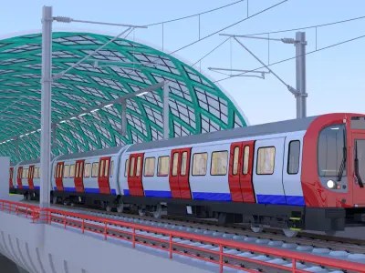 Elevated London metro station 3D model