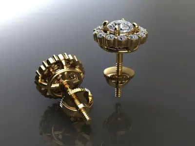 Solitaire Diamond Earring Jacket 3MM50 3D print model