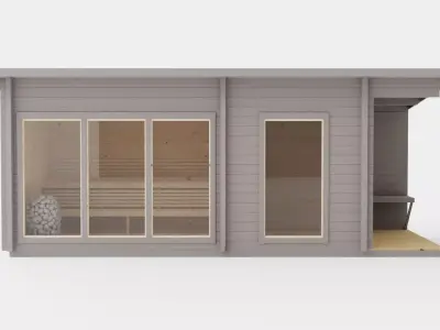 Sauna Dark Grey Low-poly 3D model