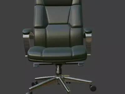 Dark Green Leather Executive Office Chair High Detail 3D Model 3D model