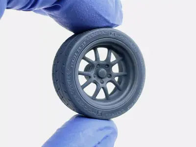 18x10 Rocket Attack Wheel Hoosier Track Attack Pro Tire 3D print model