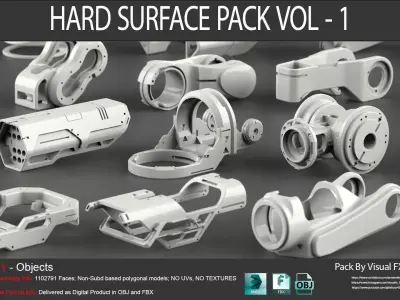 HARD SURFACE PACK VOL - 1 Low-poly 3D model