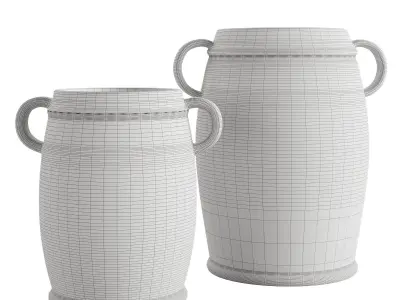 Handcrafted Lachman Crock Vases 3D model