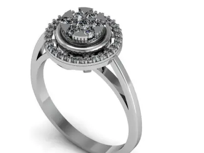 daimond ring 3D print model 23
