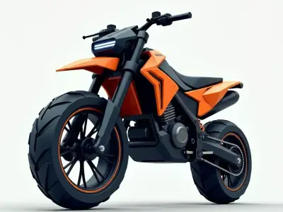 Supermoto bike Low-poly 3D model